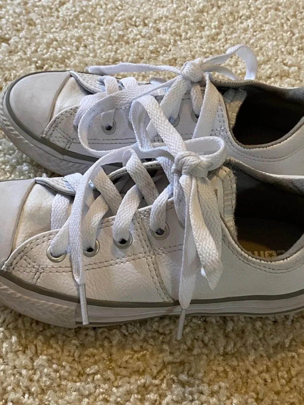 White Leather Converse Sneakers Sz 12